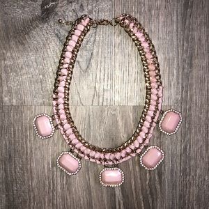 Pink and gold statement necklace
